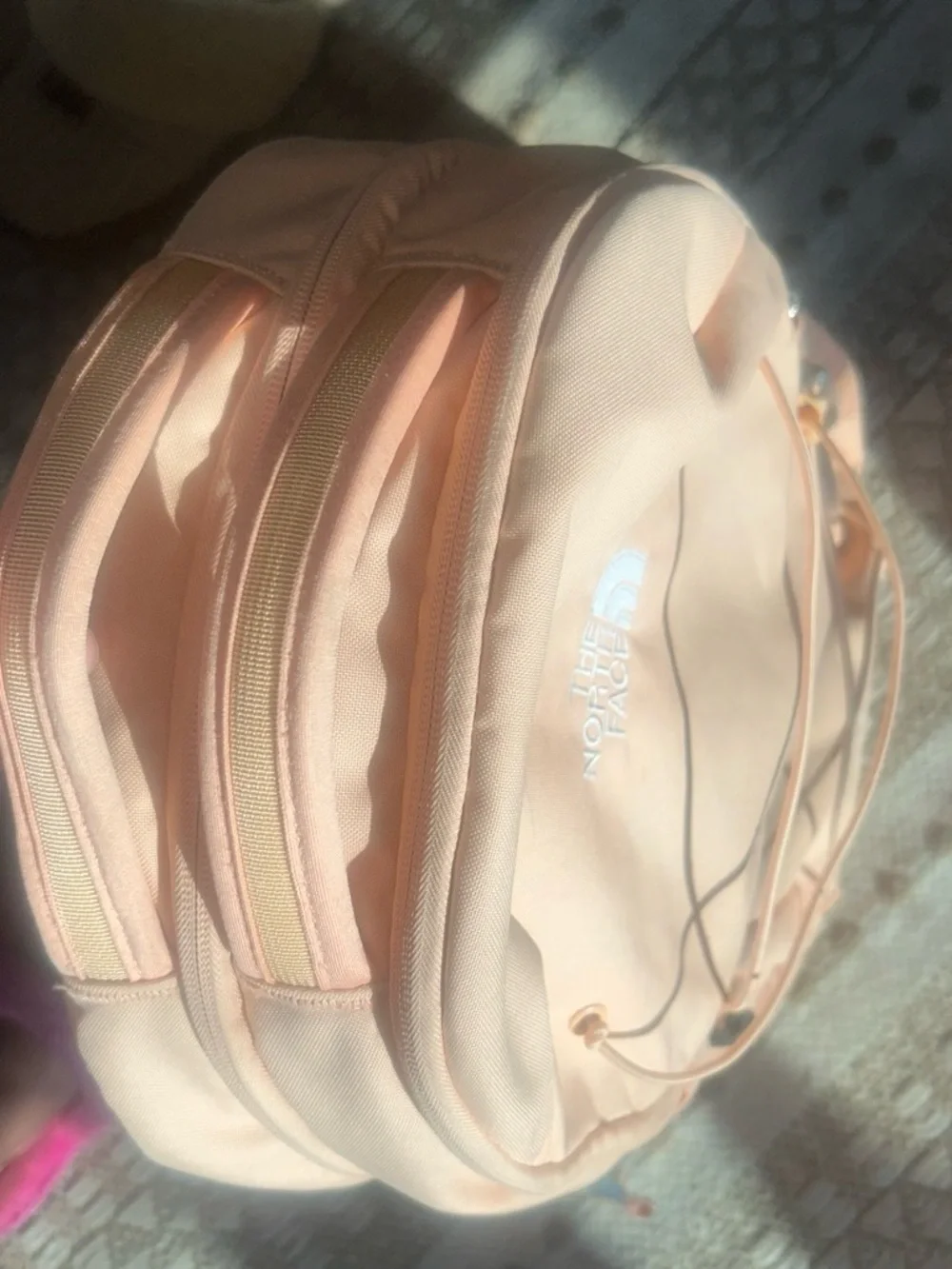 The North Face Light Peach Everyday Backpack with Front Bungee